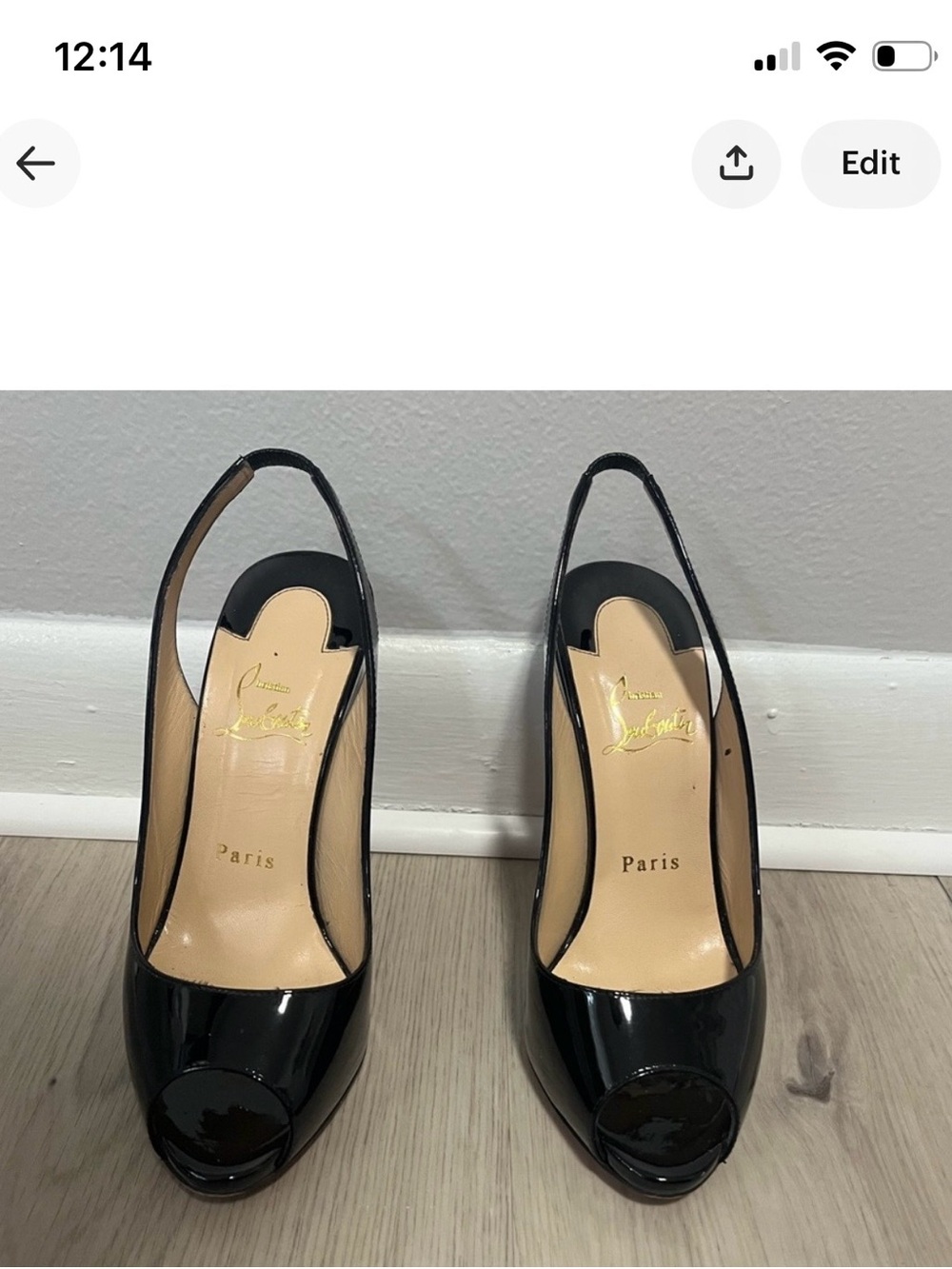 CHRISTIAN LOUBOUTIN | gamma talon 120m patent leather peep toe heels